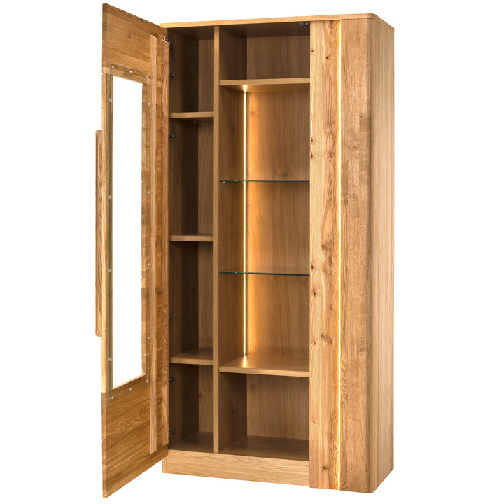 Honig-Eiche Vitrine LONDON 12, 98×202×43 cm | VESKOR