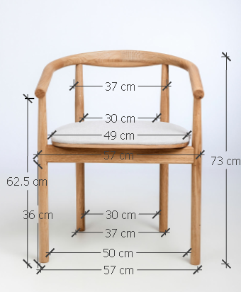 VESKOR Gepolsterter Stuhl aus massiver Eiche aus der Kollektion Lea Nordische Möbel mit modernem Design Mobel.Store