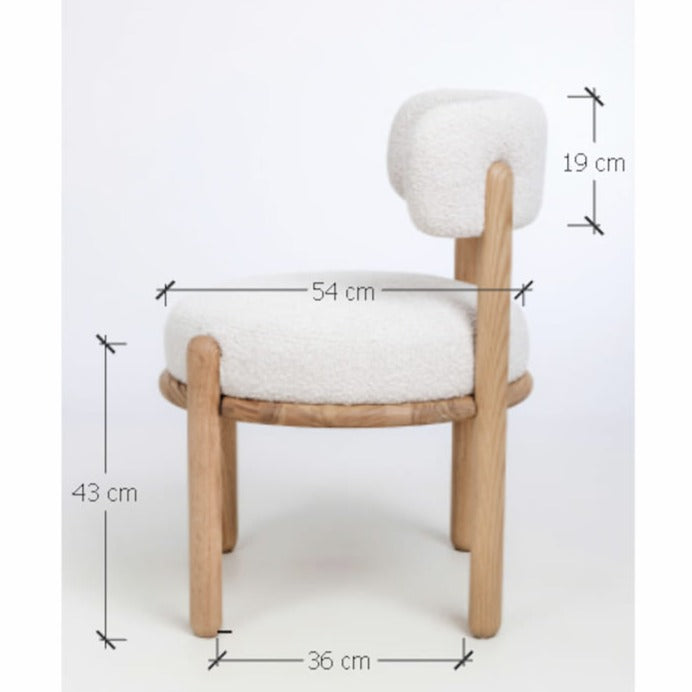 VESKOR Gepolsterter Stuhl aus massiver Eiche aus der Kollektion Lova Nordische Möbel mit modernem Design Mobel.Store