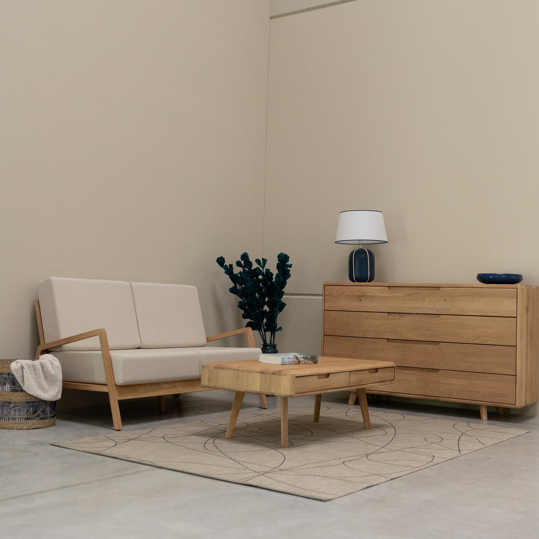 VESKOR Zweisitziges Sofa aus Massivholz SWEDEN
