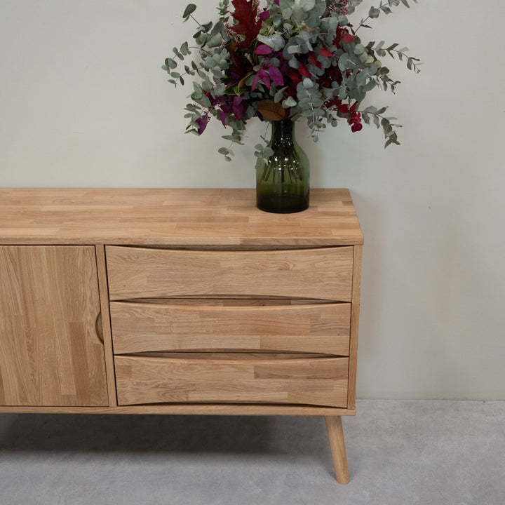 VESKOR Sideboard Eichenholz Kommode aus massiver, nachhaltiger Eiche
