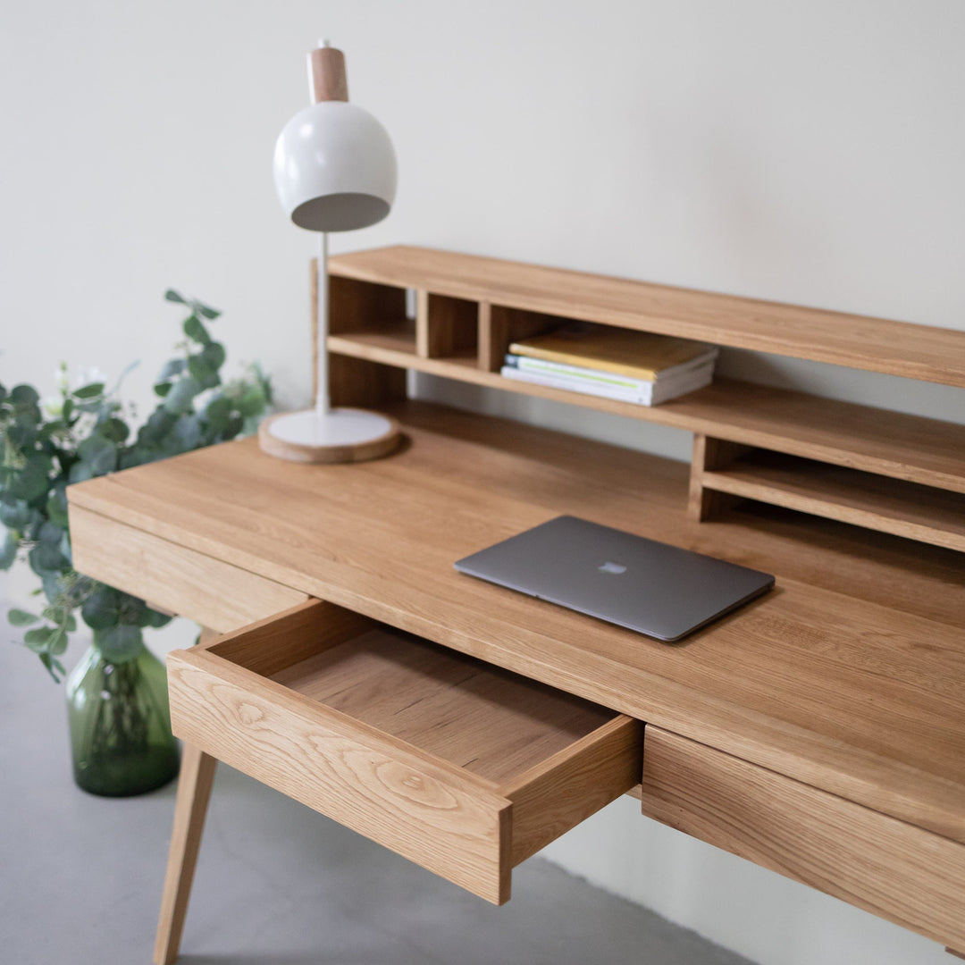 VESKOR Nachhaltiger Eichen-Massivholz-Schreibtisch Malmo 2 Mobel.Store