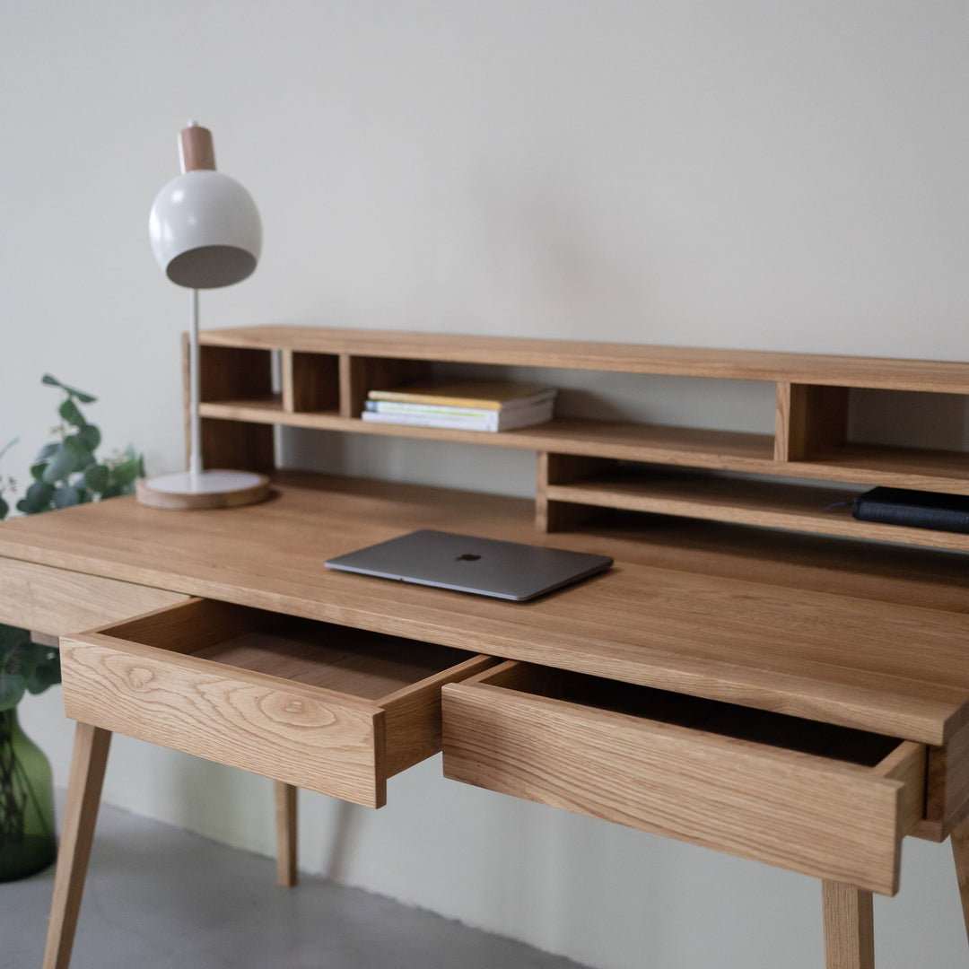 VESKOR Nachhaltiger Eichen-Massivholz-Schreibtisch Malmo 2 Mobel.Store