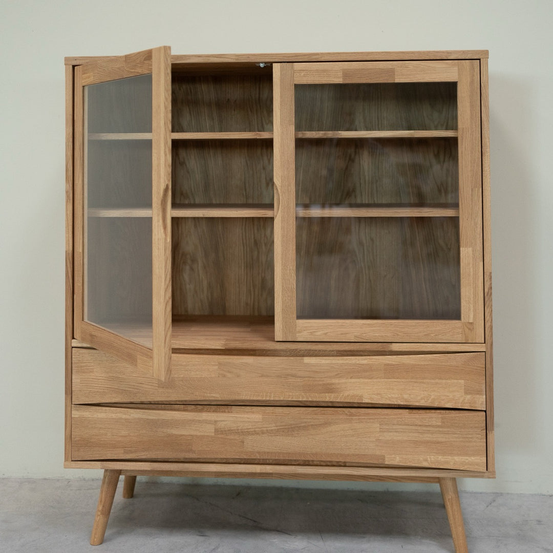 VESKOR Nachhaltige Eiche Massivholz Vitrine MALMO 1