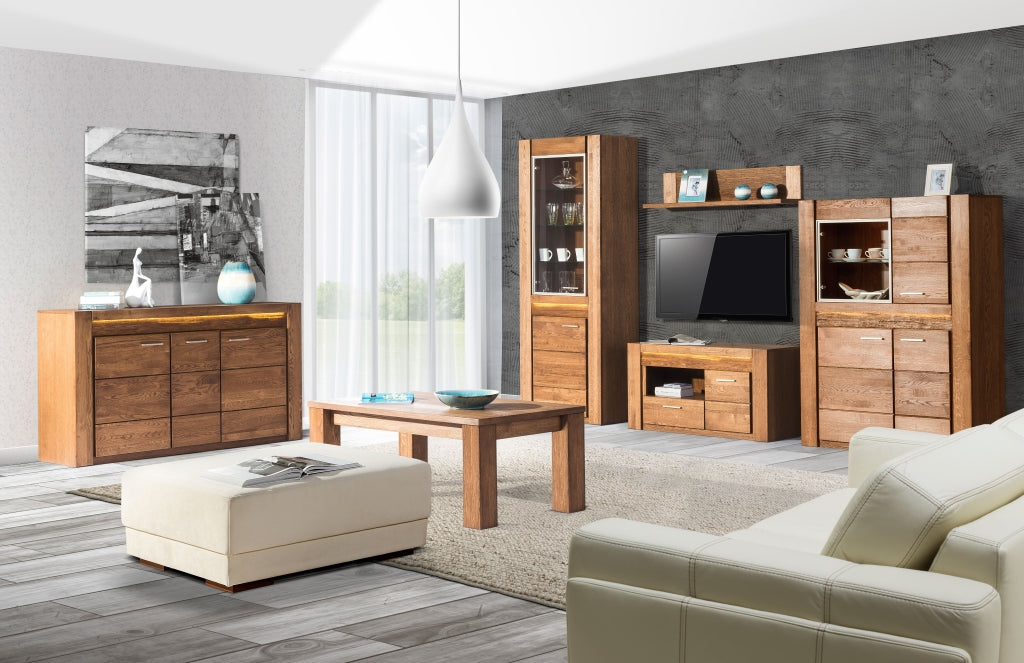 VESKOR Wohnzimmermöbel aus massiver Eiche aus der Velvet-Kollektion. Nordische Möbel mit modernem Design 