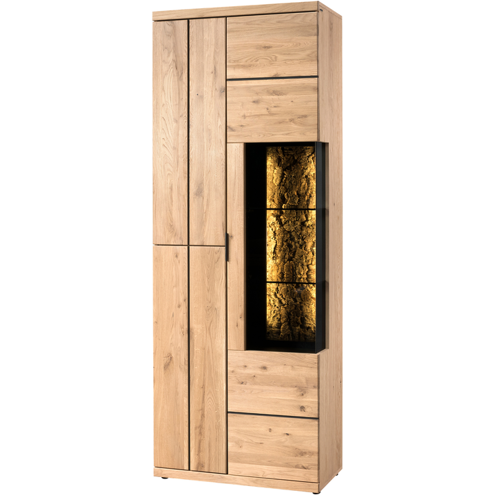Mandelholz-Vitrine NAPOLI, 75×42×205 cm | VESKOR