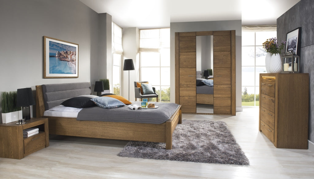 VESKOR Schlafzimmermöbel aus massiver Eiche aus der Velvet-Kollektion. Nordische Möbel mit modernem Design. 