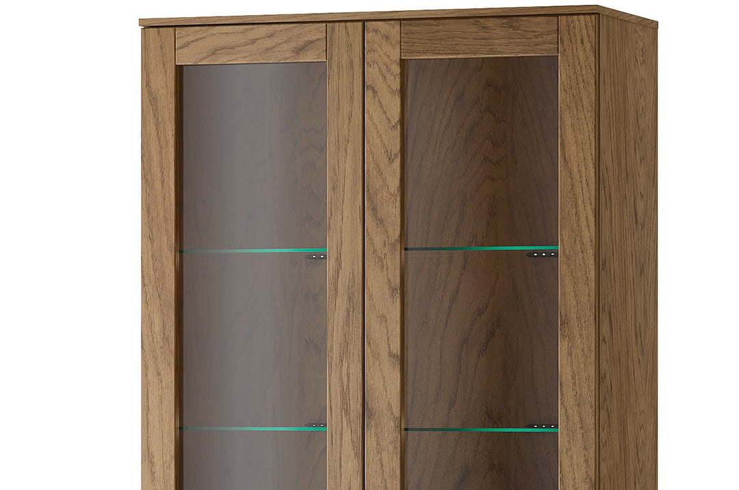 Rustikale geölte Eichenvitrine COZY 12, 95×200×42 cm | VESKOR