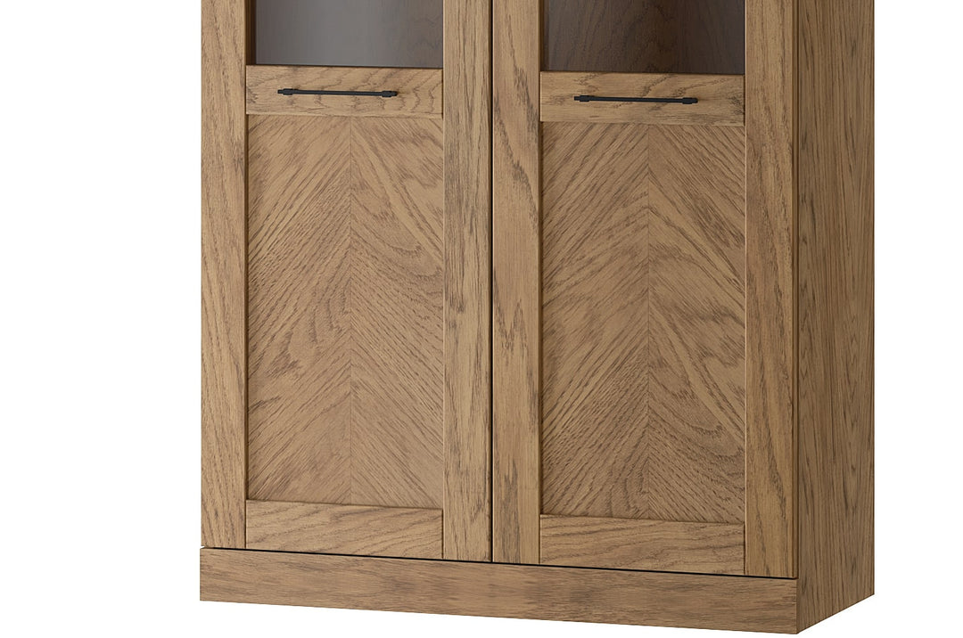 Rustikale geölte Eichenvitrine COZY 12, 95×200×42 cm | VESKOR