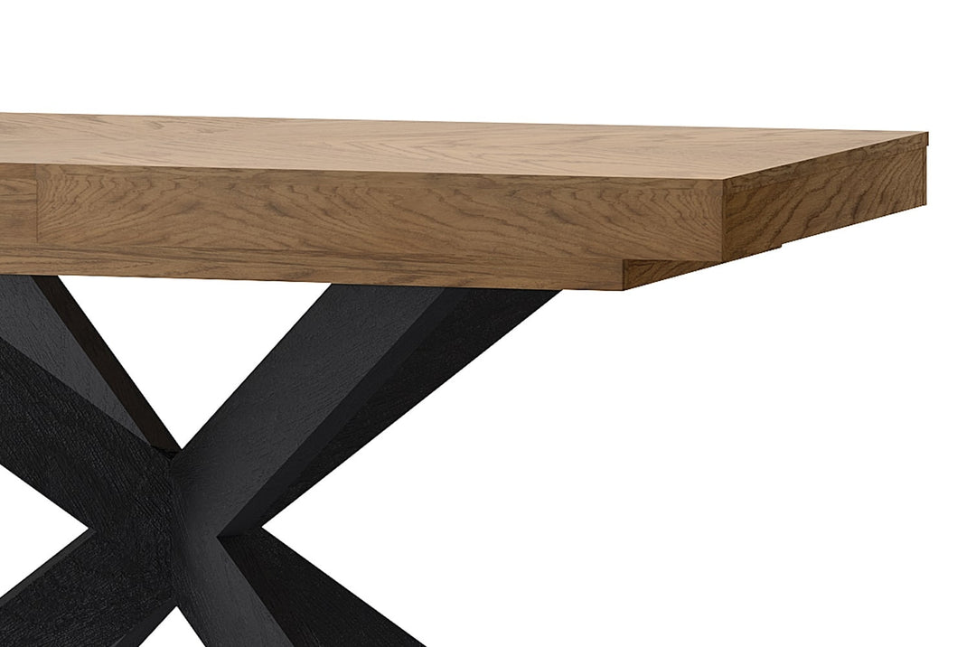 Ausziehbarer Esstisch aus geölter, rustikaler Eiche COZY 39, 160-210x95×79 cm | VESKOR