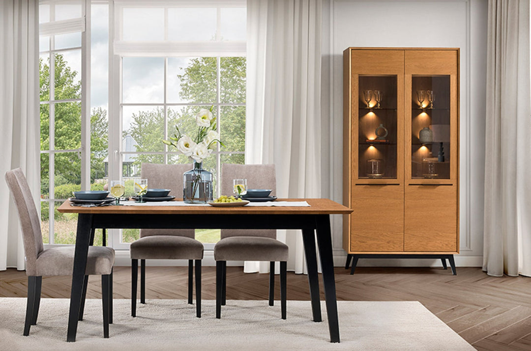 Ausziehbarer Esstisch in Honigeiche LAZURE 40, 160-240×85×76 cm | VESKOR