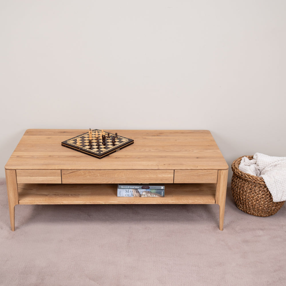 Couchtisch aus massiver Eiche Narvik, 120х60х40 cm. | VESKOR