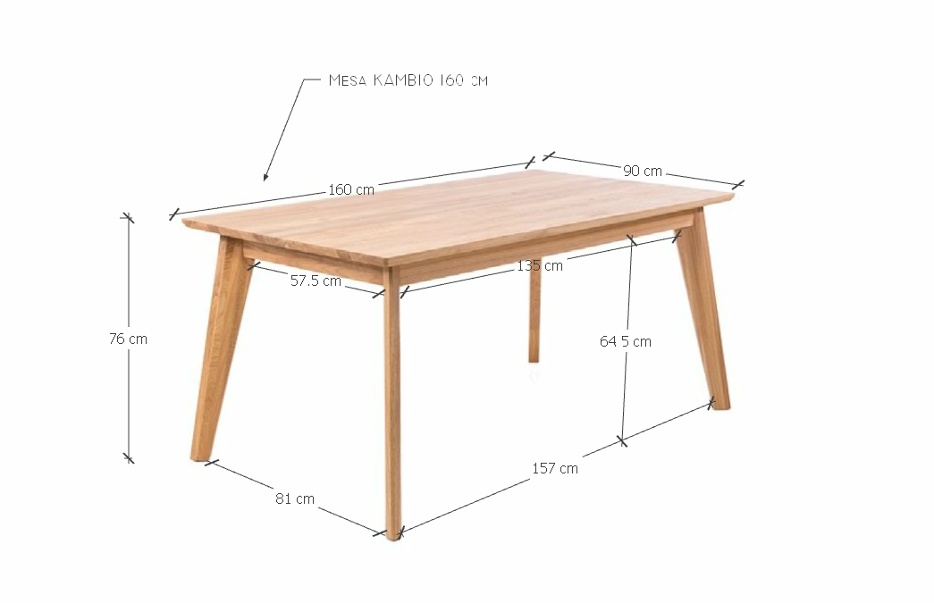 VESKOR Kambio Tisch aus massivem Buchenholz Moderne nordische Möbel
