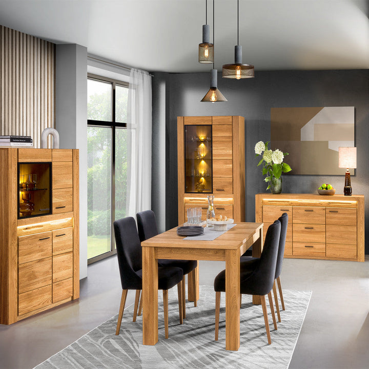 Ausziehbarer Esstisch Eichenholz VELVET 40, 160-250x90x78 cm | VESKOR