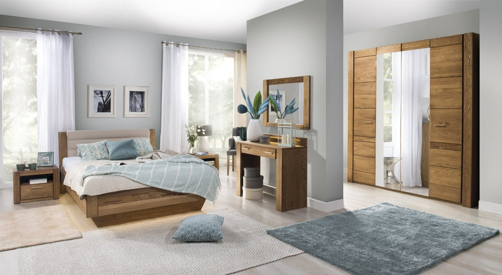 VESKOR Schlafzimmermöbel aus massiver Eiche aus der Velvet-Kollektion. Nordische Möbel mit modernem Design 